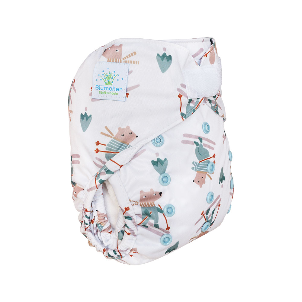Blümchen diaper cover OneSize (3,5-16kg) Hook and Loop COZY Designs - recycled Polyester